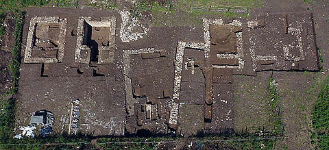 Vue aérienne des mausolées du IVème siècle (© PCR SBC/SJT)